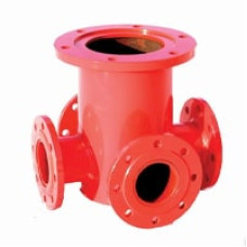 Фланцевый крест с пожарной подставкой ППКФ 100x100 мм Ст20 ГОСТ 5525-88